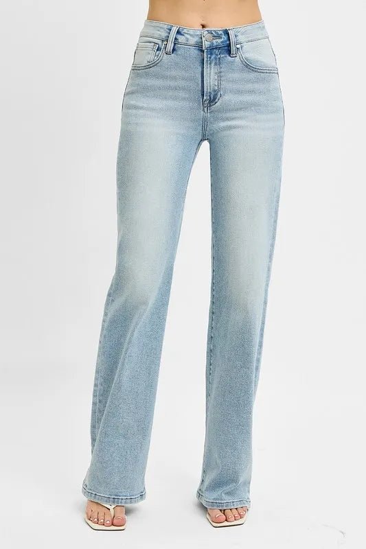 RISEN High Rise Wide Leg 90's Jeans for Vintage Style - Love Salve 