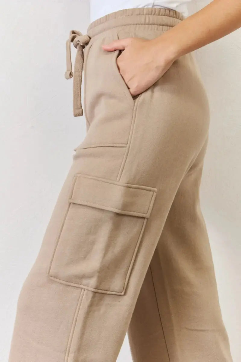 RISEN High Waist Cargo Wide Leg Pants for Everyday Style - Love Salve 
