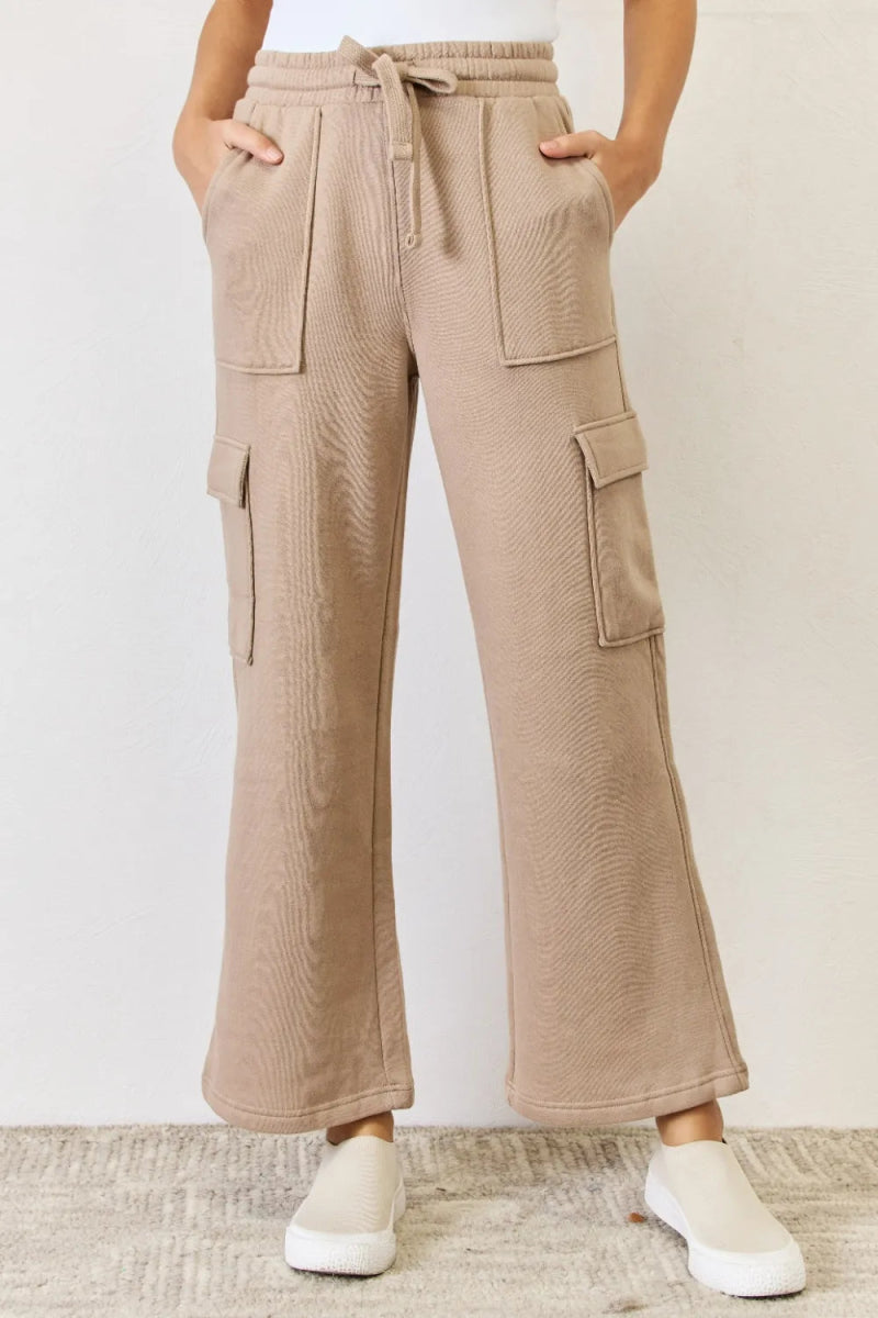 RISEN High Waist Cargo Wide Leg Pants for Everyday Style - Love Salve 