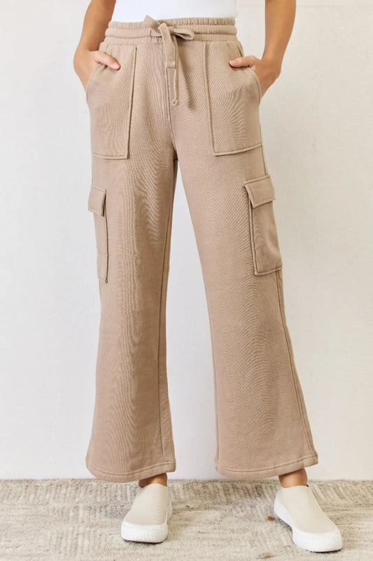 RISEN High Waist Cargo Wide Leg Pants for Everyday Style - Love Salve 