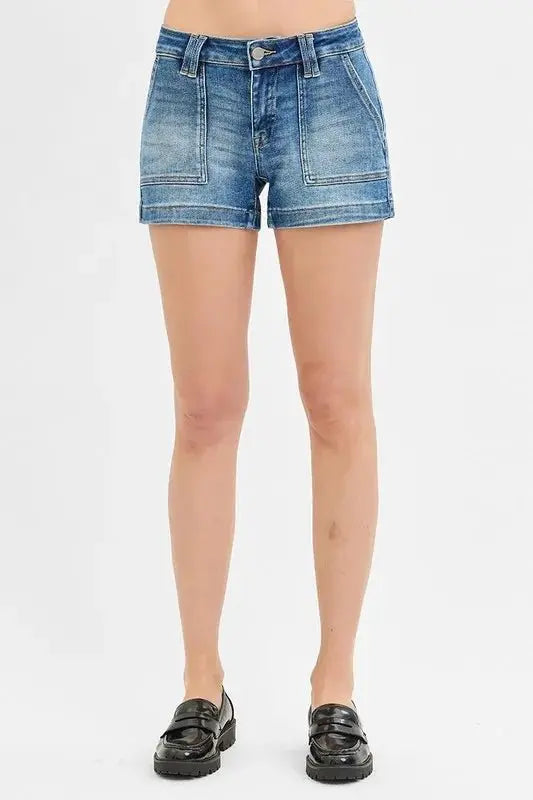 RISEN Low Rise Patched Pocket Shorts for Women Summer Wear - Love Salve 