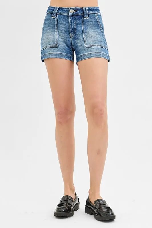 RISEN Low Rise Patched Pocket Shorts for Women Summer Wear - Love Salve