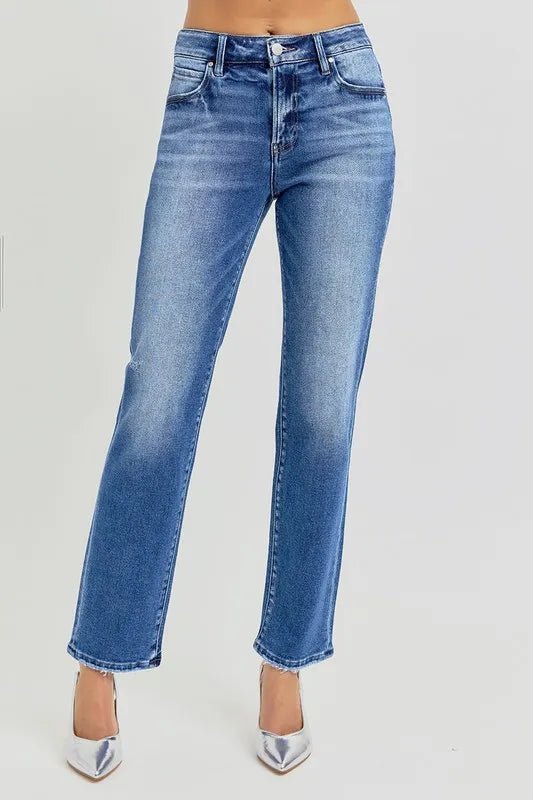 RISEN Mid Rise Ankle Tapered Jeans for Women Casual Style - Love Salve 