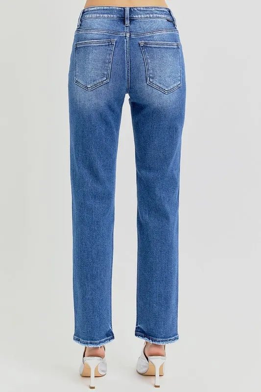 RISEN Mid Rise Ankle Tapered Jeans for Women Casual Style - Love Salve 