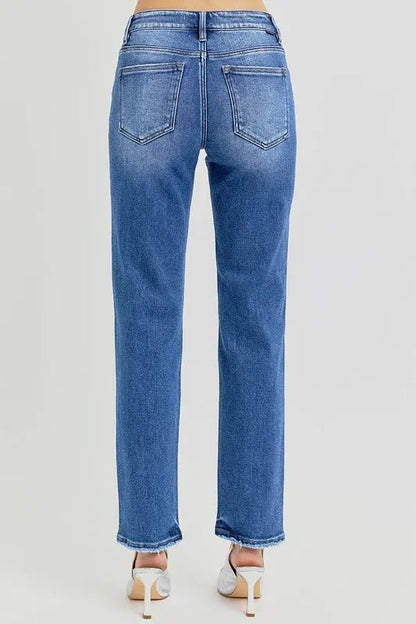 RISEN Mid Rise Ankle Tapered Jeans for Women Casual Style - Love Salve 