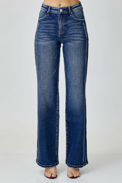 RISEN Mid Rise Straight Jeans - Love Salve