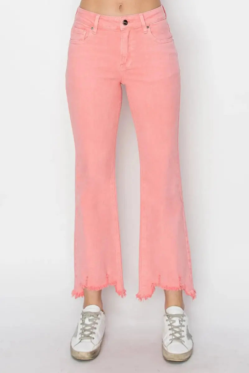 RISEN Raw Hem Bootcut Jeans with Pockets for Women - Love Salve 