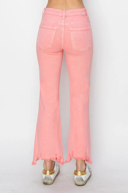 RISEN Raw Hem Bootcut Jeans with Pockets for Women - Love Salve 