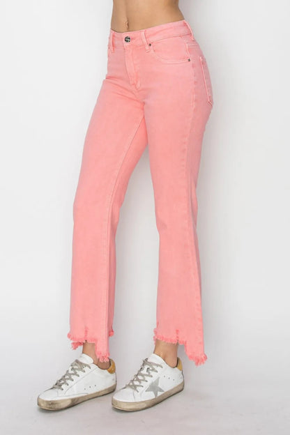 RISEN Raw Hem Bootcut Jeans with Pockets for Women - Love Salve 