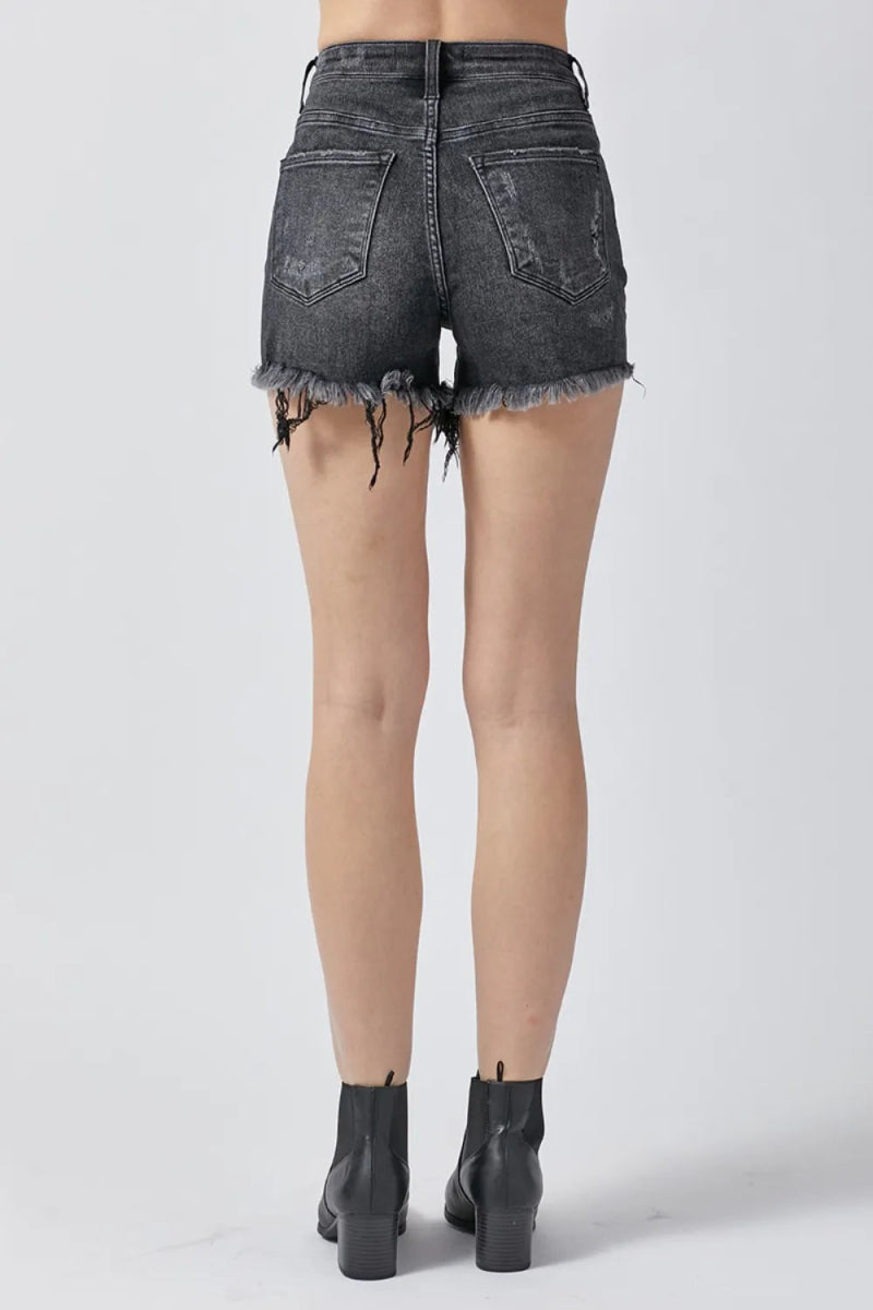 RISEN Raw Hem Denim Shorts with Pockets for Women - Love Salve 