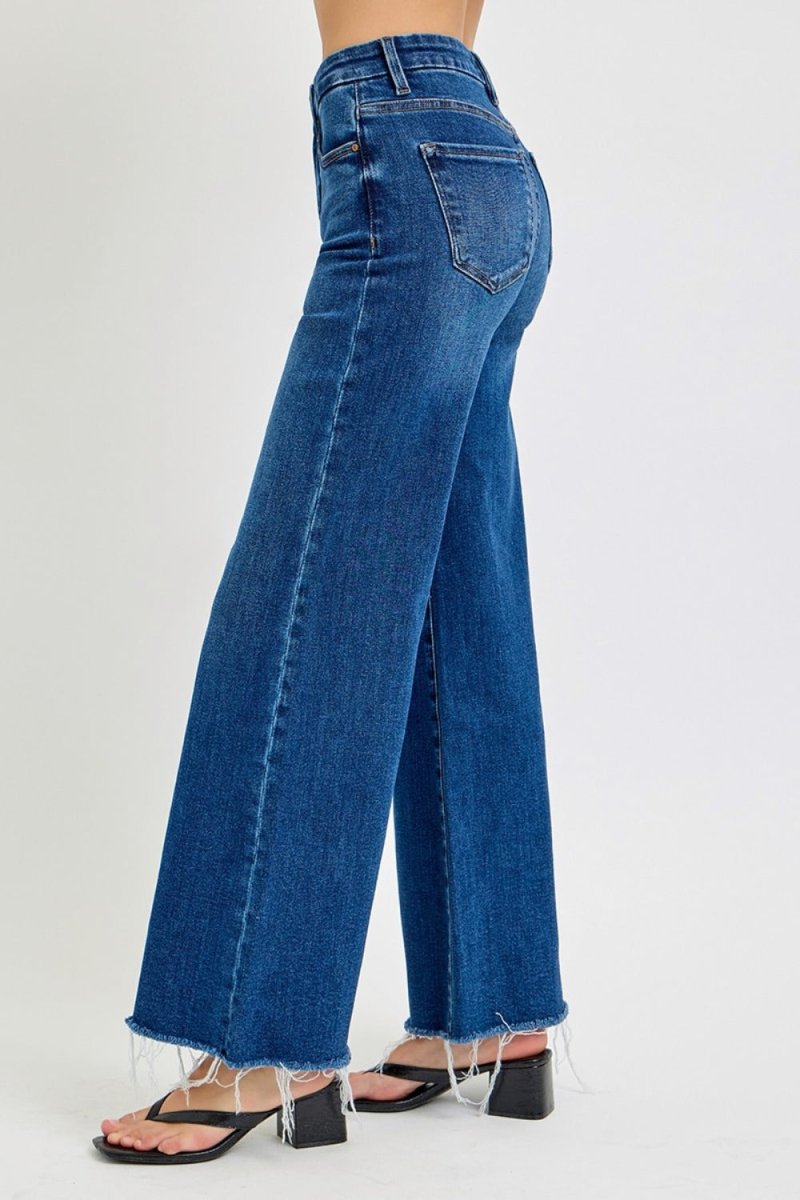 RISEN Tummy Control High Rise Wide Leg Jeans for Women - Love Salve 