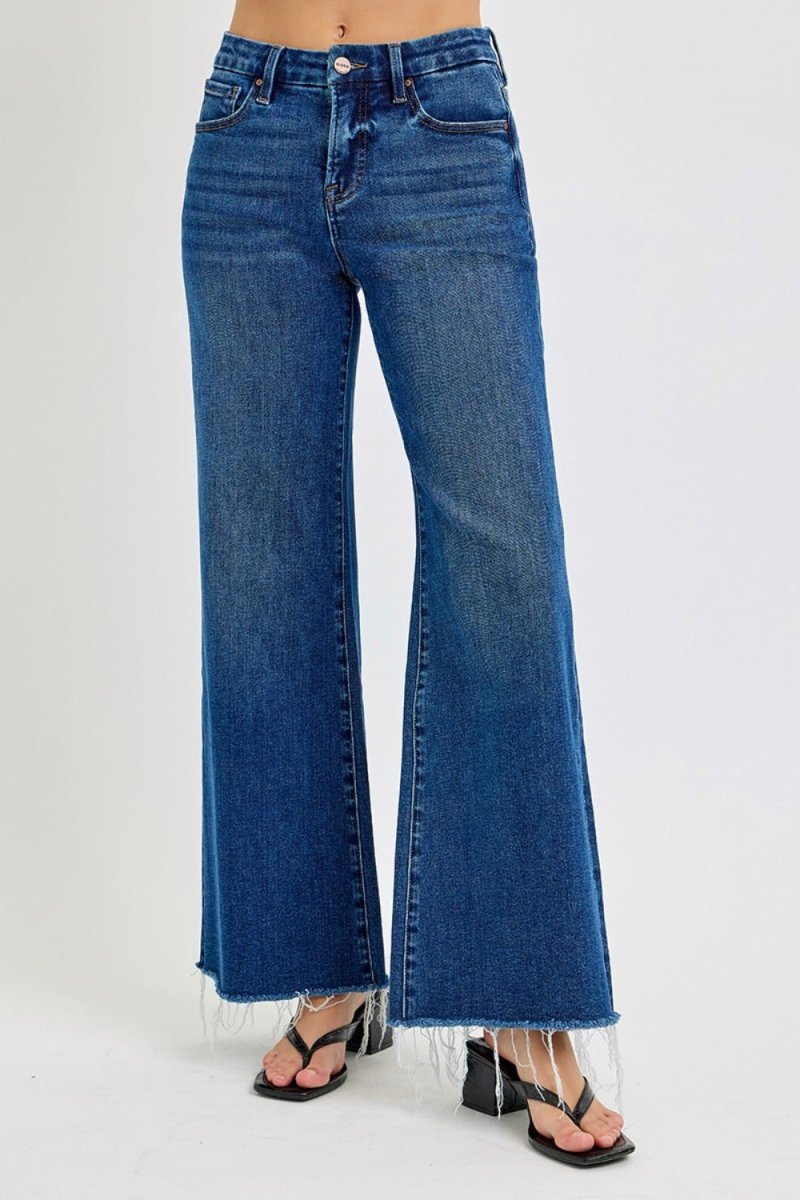 RISEN Tummy Control High Rise Wide Leg Jeans for Women - Love Salve 