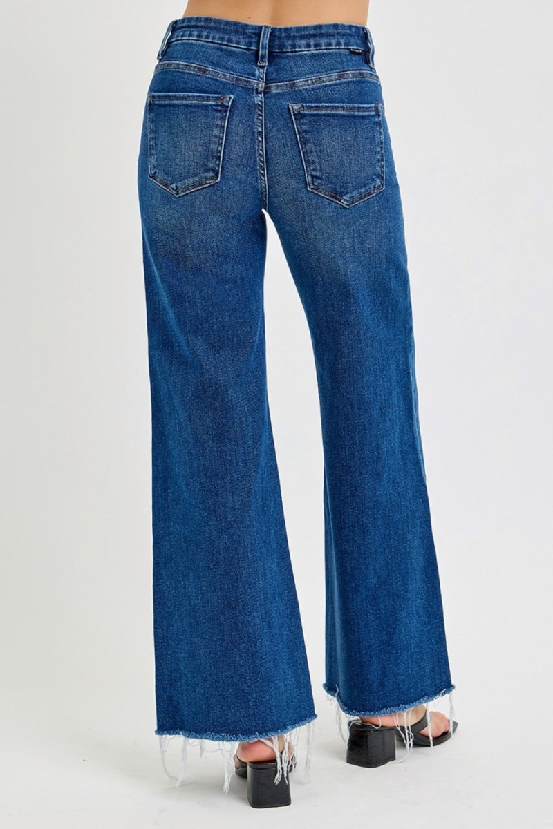 RISEN Tummy Control High Rise Wide Leg Jeans for Women - Love Salve 