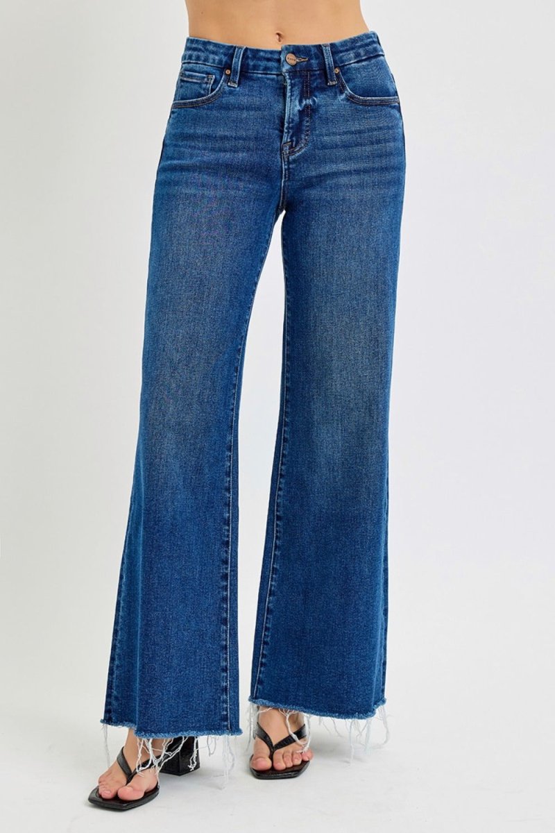 RISEN Tummy Control High Rise Wide Leg Jeans for Women - Love Salve 