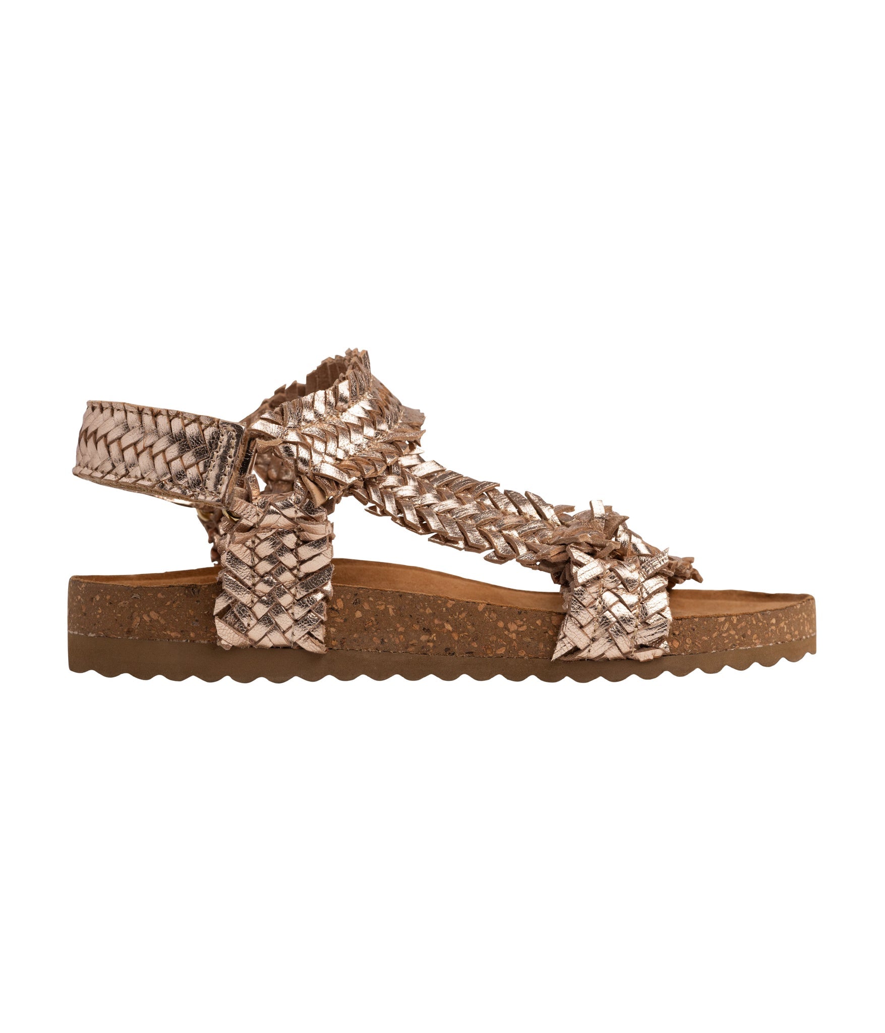 River Dance Woven Sandal Champagne Genuine Woven Leather Naughty Monkey