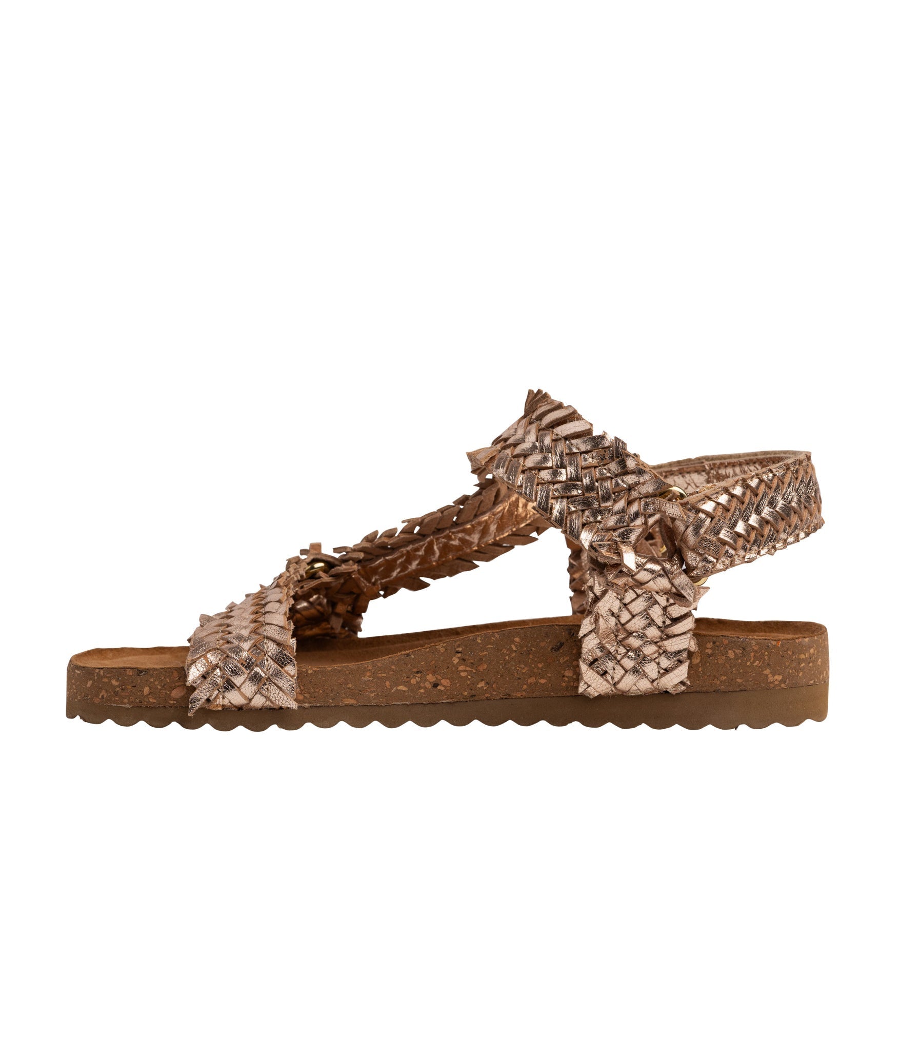 River Dance Woven Sandal Champagne Genuine Woven Leather Naughty Monkey