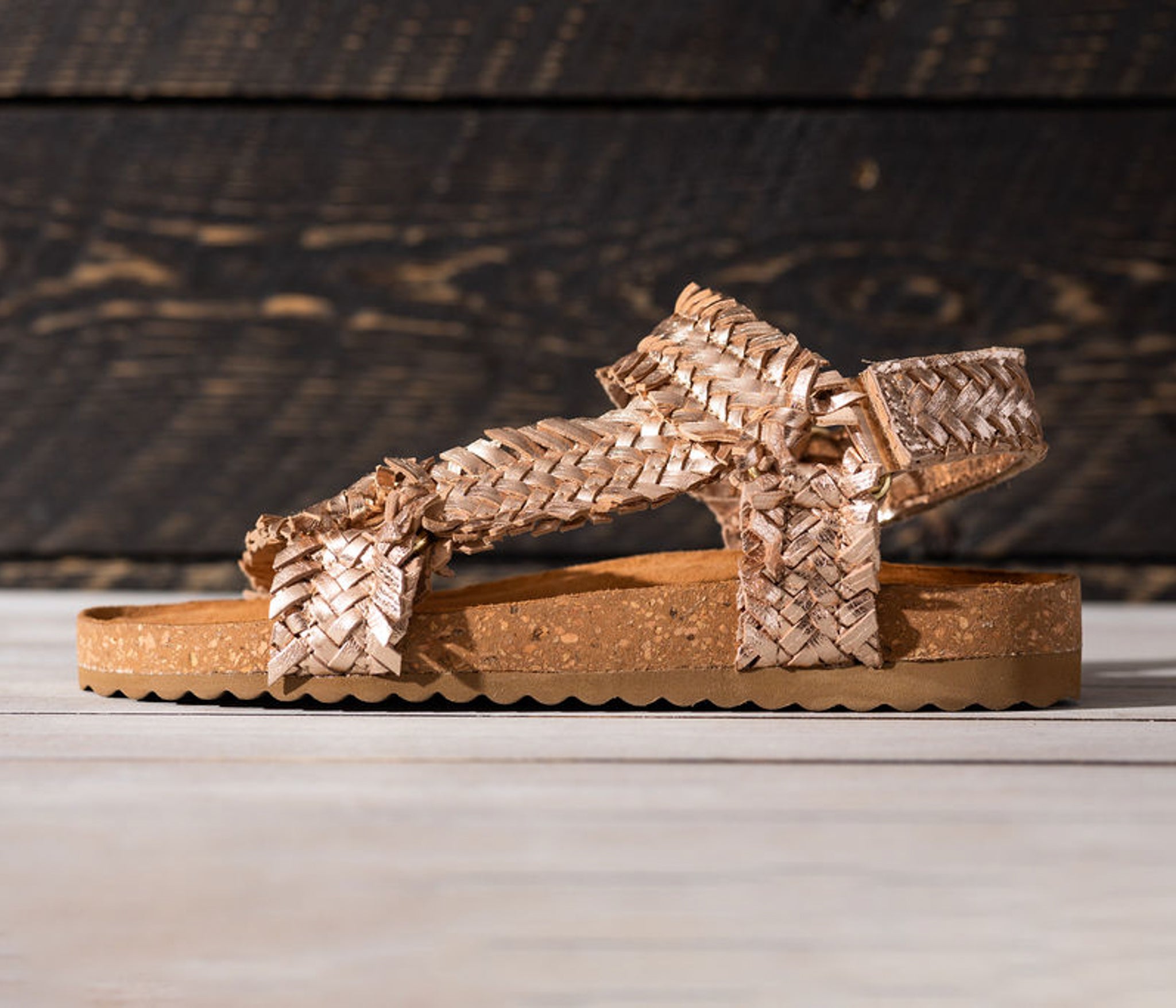 River Dance Woven Sandal Champagne Genuine Woven Leather Naughty Monkey