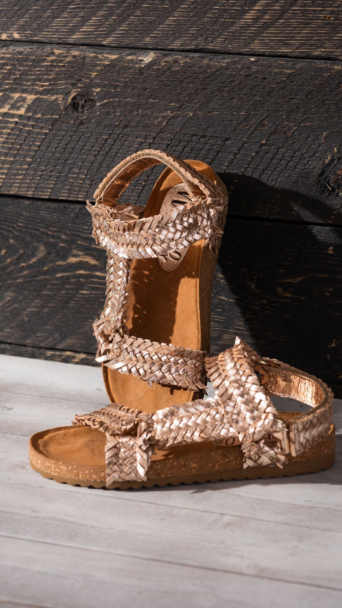River Dance Woven Sandal Champagne Genuine Woven Leather Naughty Monkey