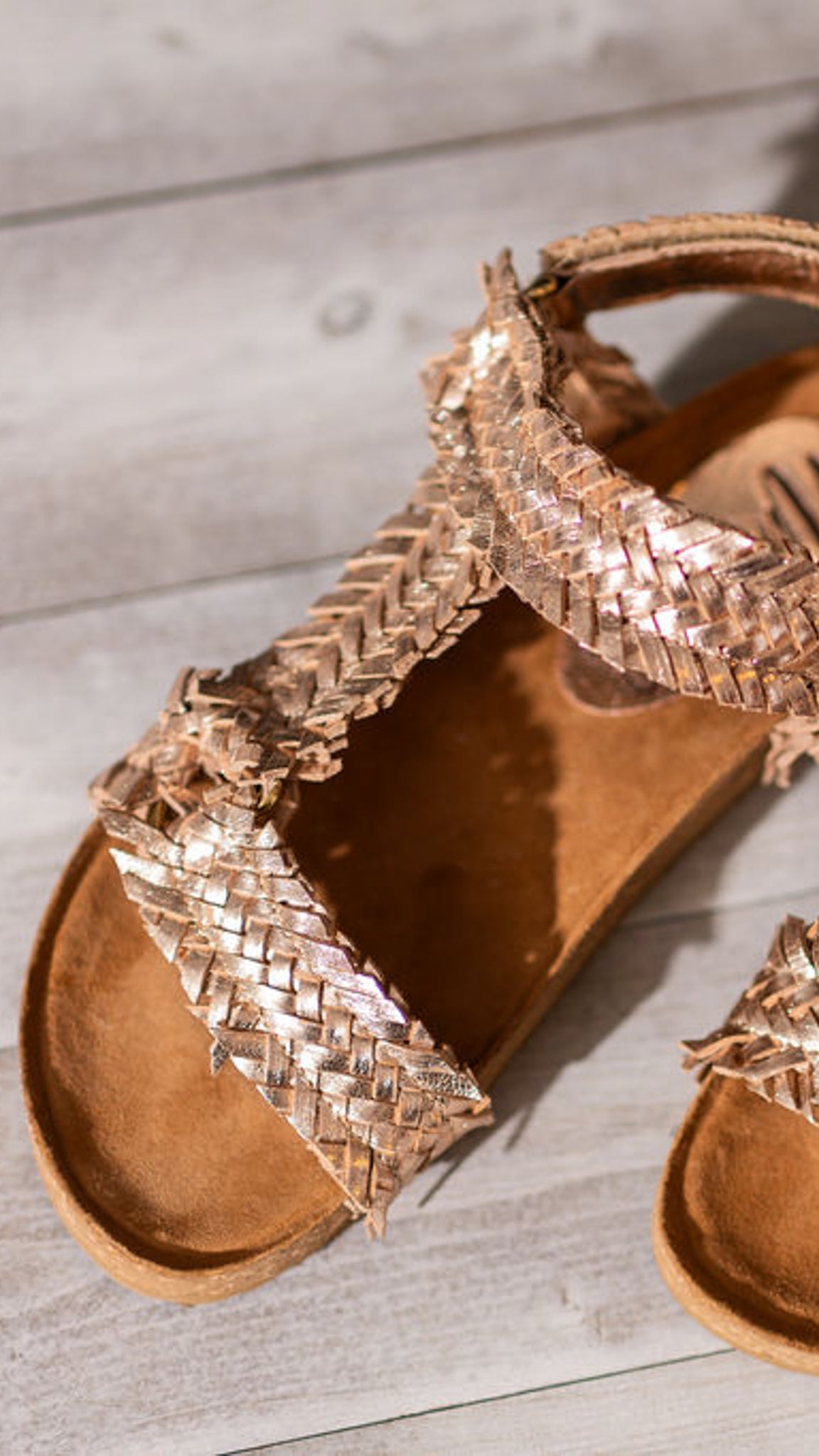 River Dance Woven Sandal Champagne Genuine Woven Leather Naughty Monkey