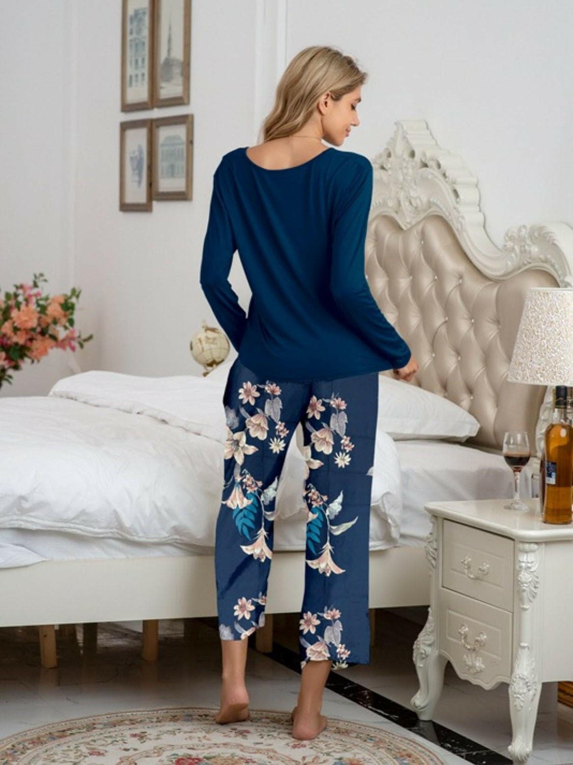 Stylish Comfort Lounge Set with Round Neck Top and Printed PantsUpgrade Your Loungewear Game
 Introducing our Comfort Chic Lounge Wear Set, the perfect blend of style and comfort for your everyday relaxation. This set includes a Love Salve Stylish Comfort Lounge Setlounge