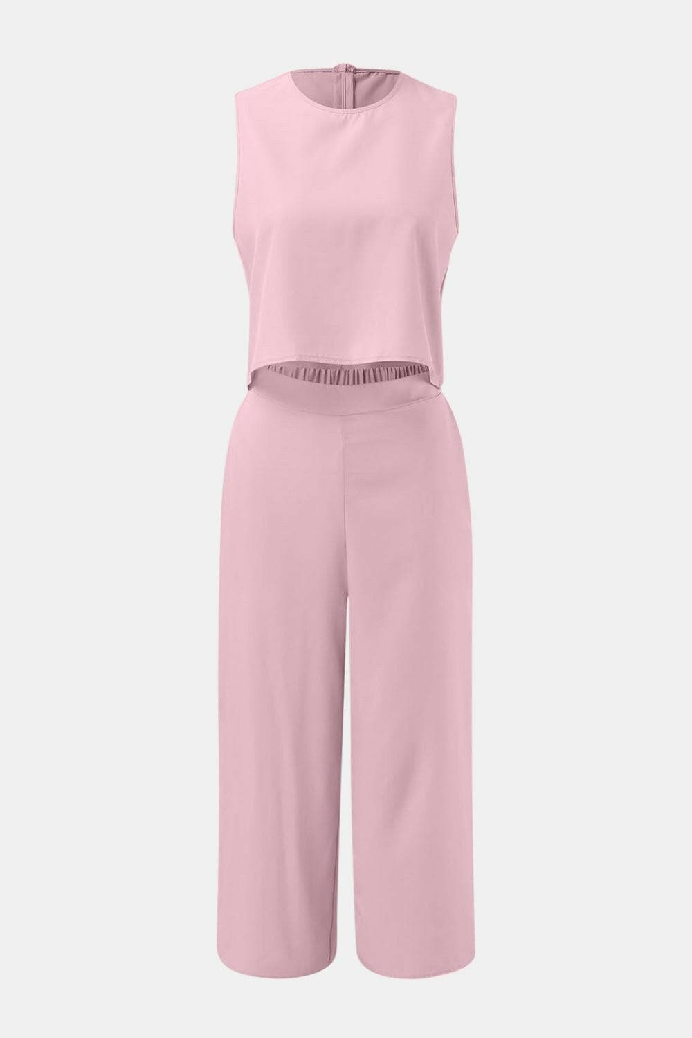 Casual Chic Two-Piece Set with Round Neck Top and Wide Leg PantsUpgrade Your Everyday Style with Our Casual Chic Two-Piece Set
 
 Effortlessly chic and versatile, this two-piece set is a must-have for your wardrobe.
 Featuring a Love Salve Round Neck Topjust arrived