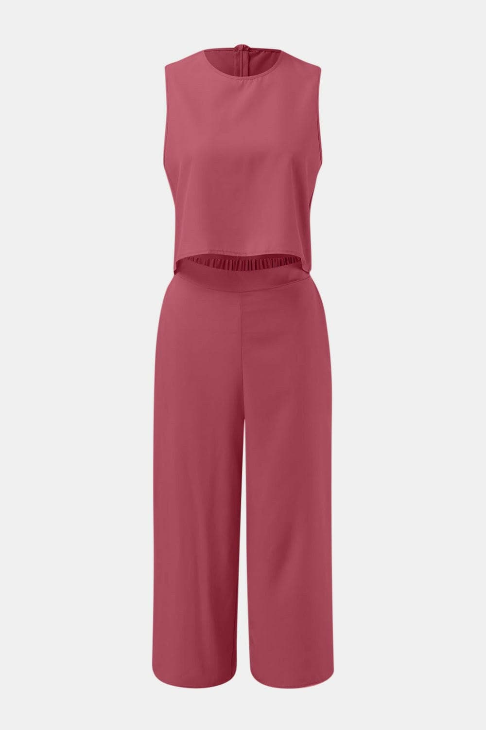 Casual Chic Two-Piece Set with Round Neck Top and Wide Leg PantsUpgrade Your Everyday Style with Our Casual Chic Two-Piece Set
 
 Effortlessly chic and versatile, this two-piece set is a must-have for your wardrobe.
 Featuring a Love Salve Round Neck Topjust arrived