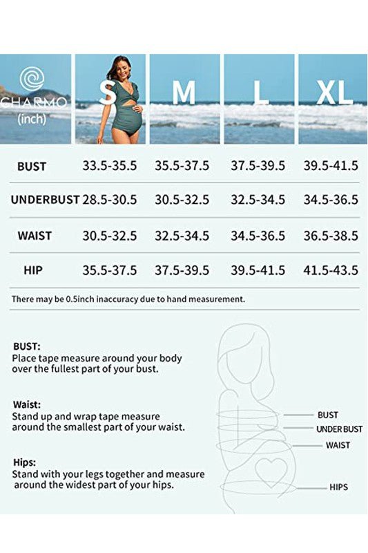 Ruch Floral Maternity Swimsuit Pregnancy Swimwear with Support and Comfort - Love Salve 