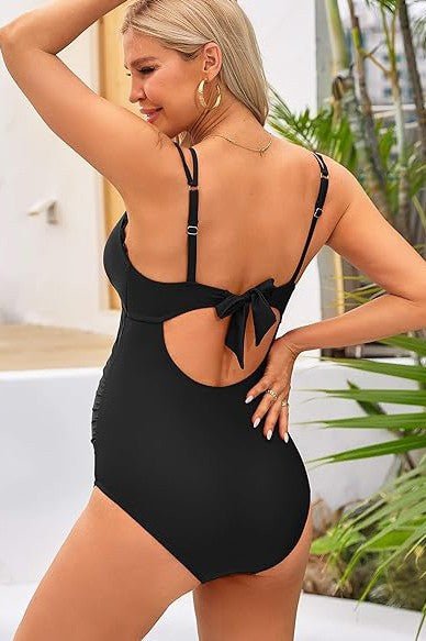 Ruch Scallop V Neck One Piece Maternity Swimsuit for Pregnant Women - Love Salve 