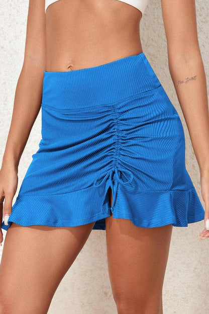 Ruched Elastic Waist Swim Skirt - Love Salve