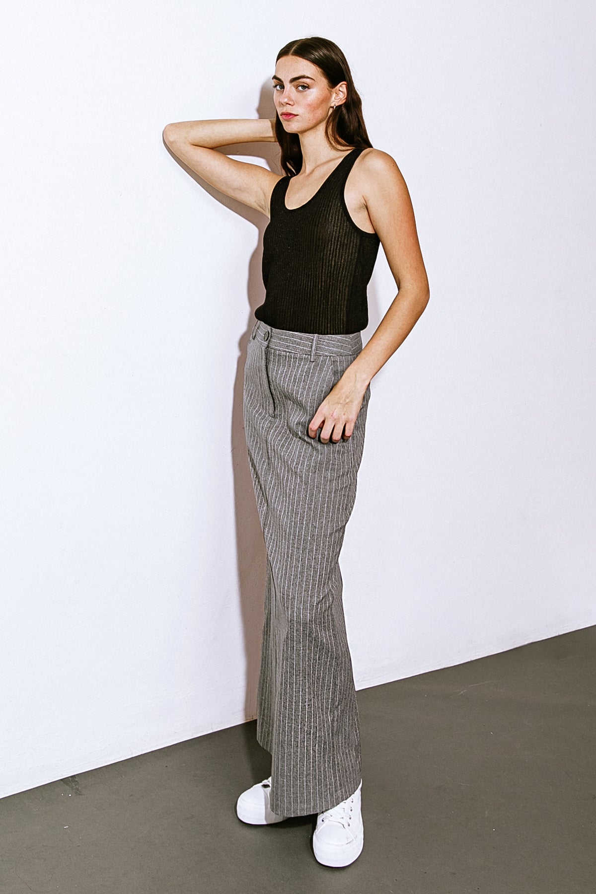 GET TO THE POINT WOVEN MIDI SKIRT Flying Tomato