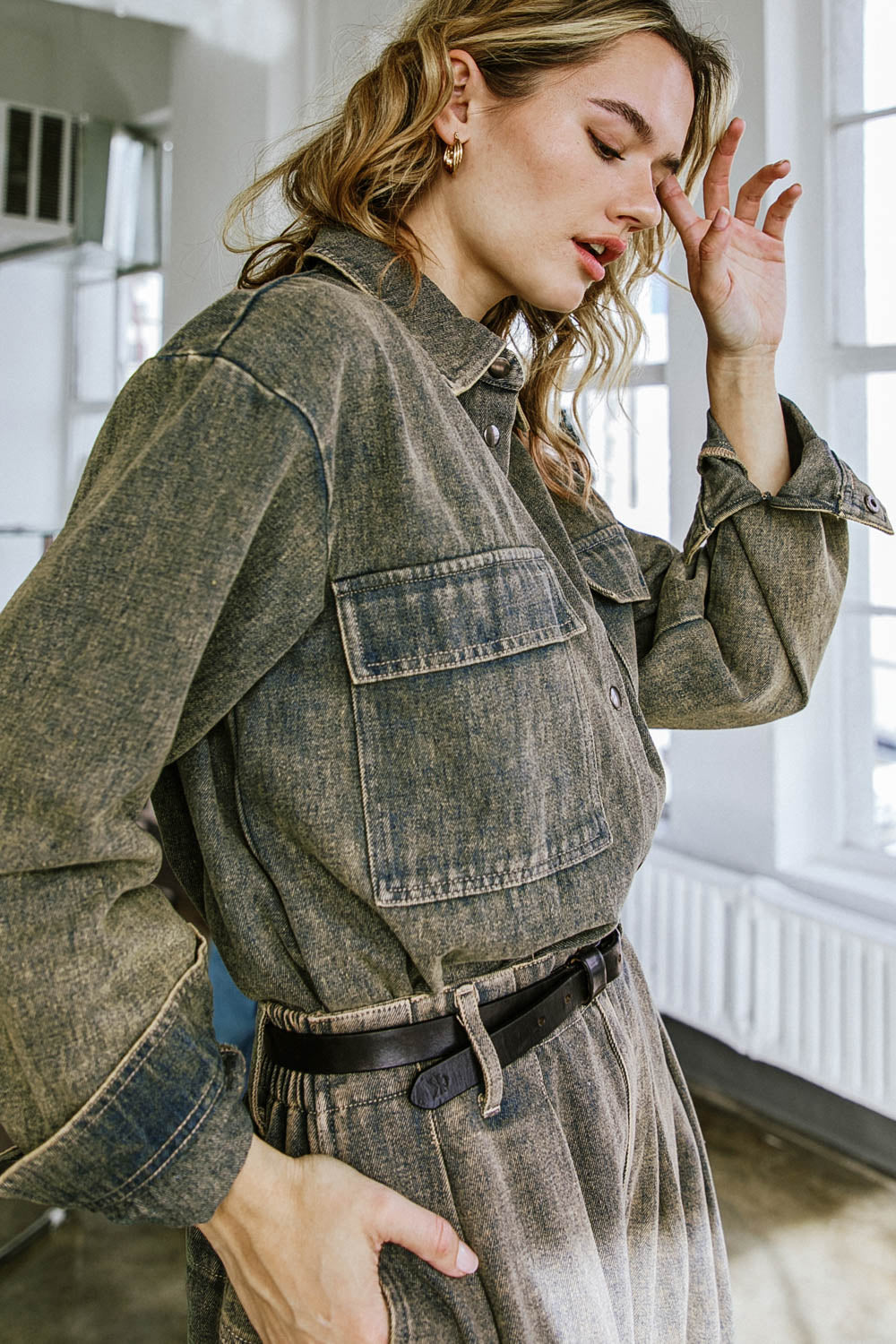 STUCK IN YOUR WAYS DENIM TOP Flying Tomato