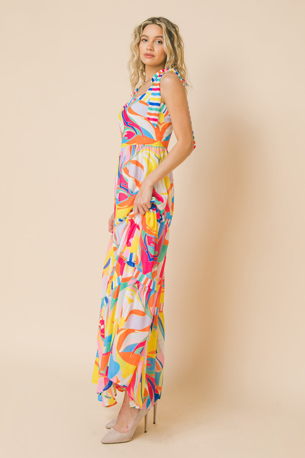 TEA PARTY WOVEN MAXI DRESS Flying Tomato