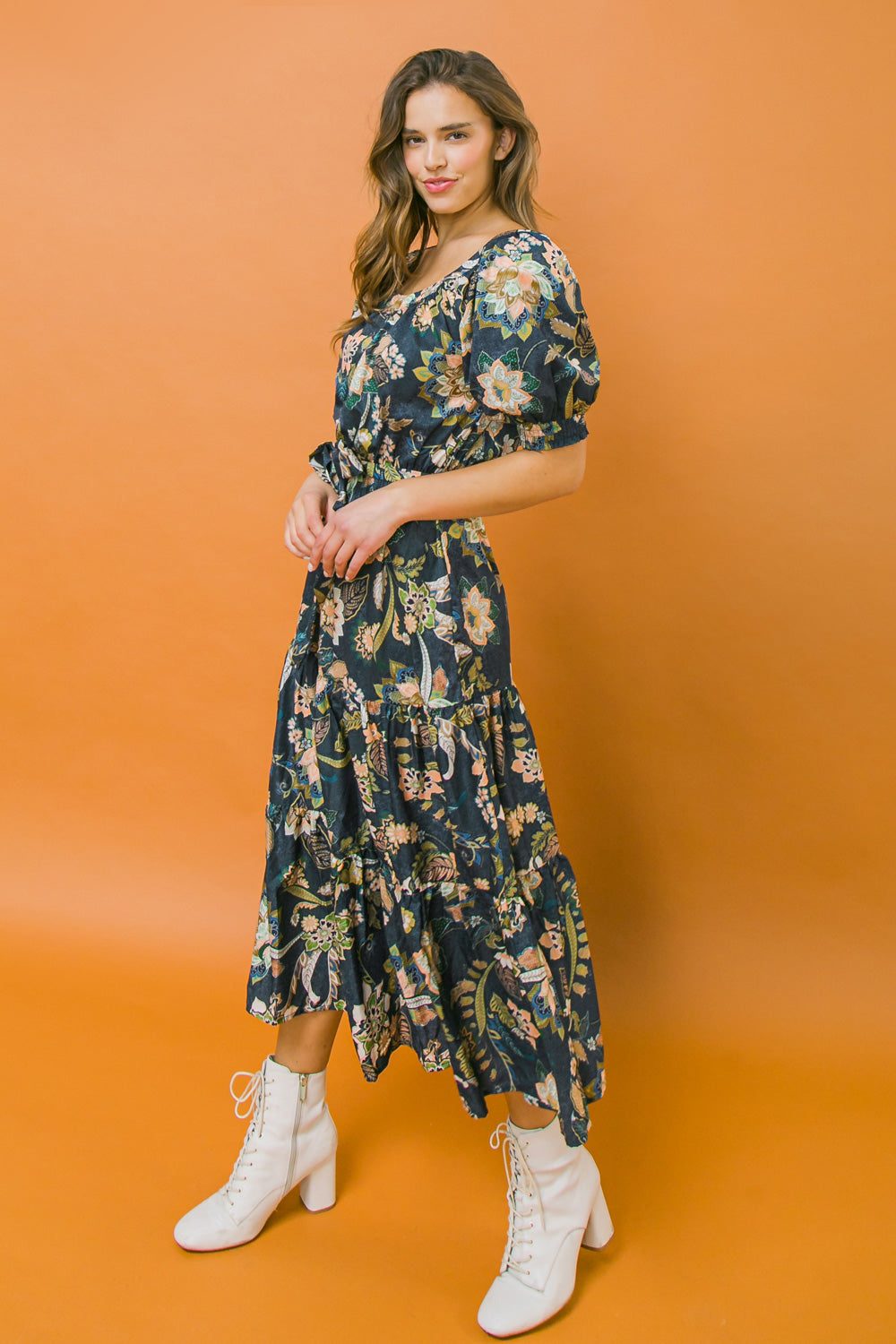 DREAMY DATE WOVEN MIDI DRESS