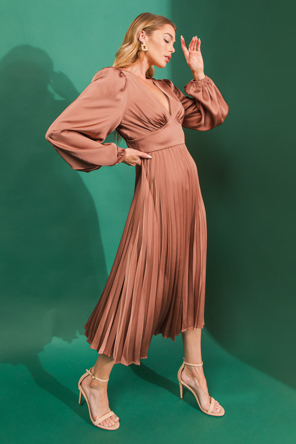 GREAT IMPRESSIONS SATIN MIDI DRESS Flying Tomato