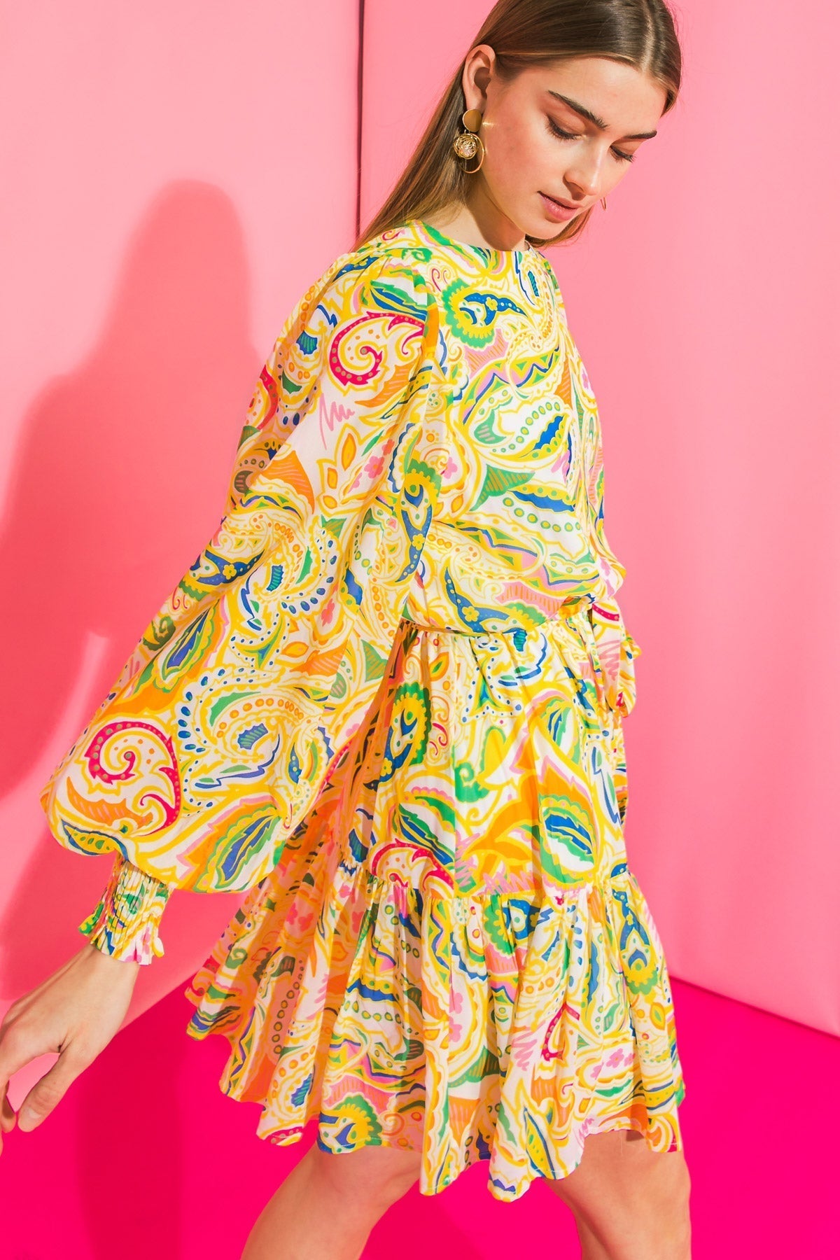 WISH FOR MORE WOVEN MINI DRESS Flying Tomato