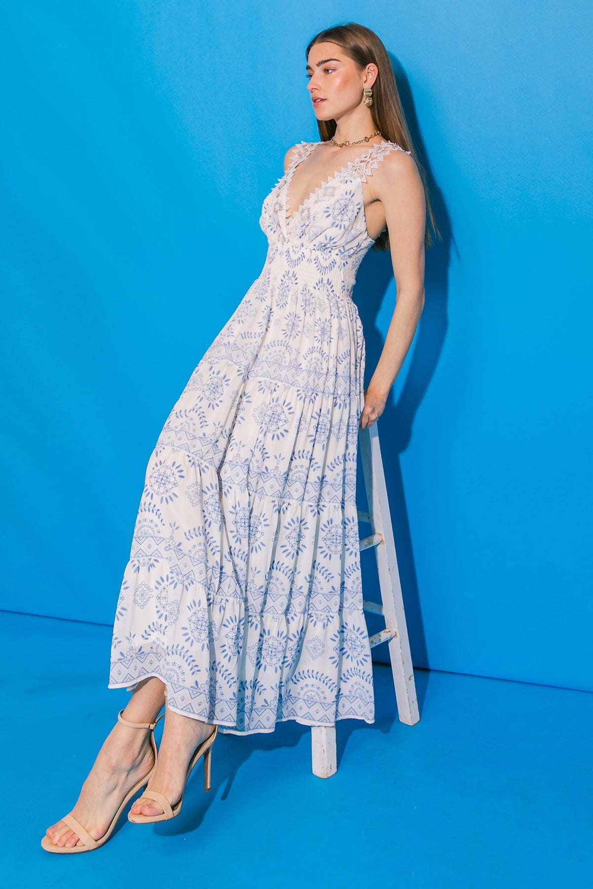 LOVELY ARIANNA WOVEN MIDI DRESS