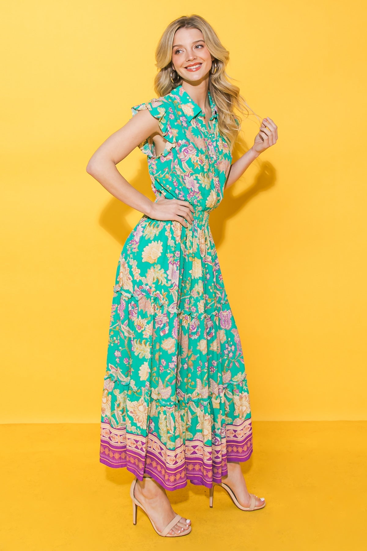 FARAWAY WOVEN MAXI DRESS