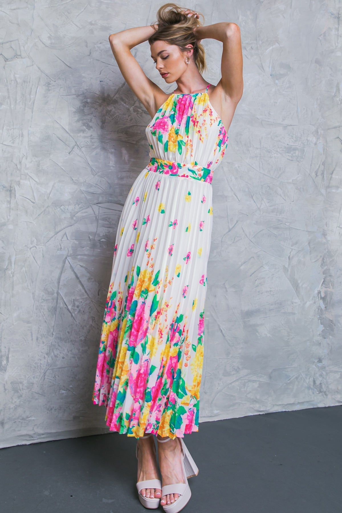 ALBERGO STELLA WOVEN MIDI DRESS Flying Tomato