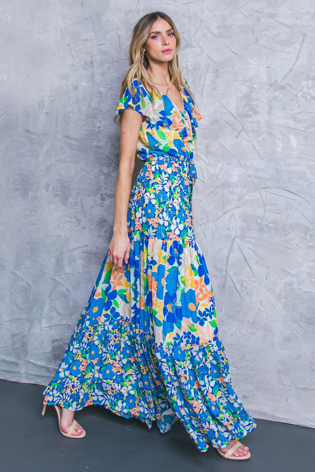 KEEP BLOOMING WOVEN MAXI DRESS