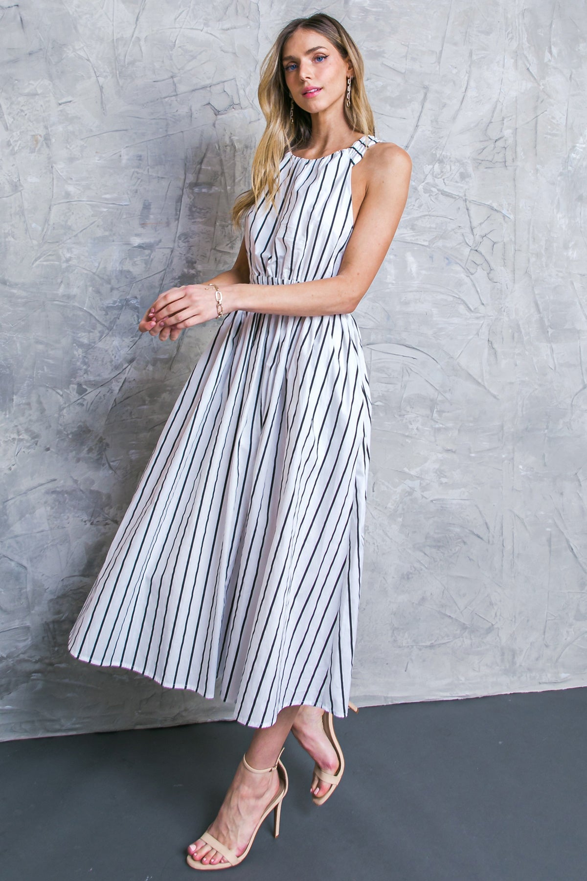 DON'T HOLD BACK POPLIN MIDI DRESS Flying Tomato