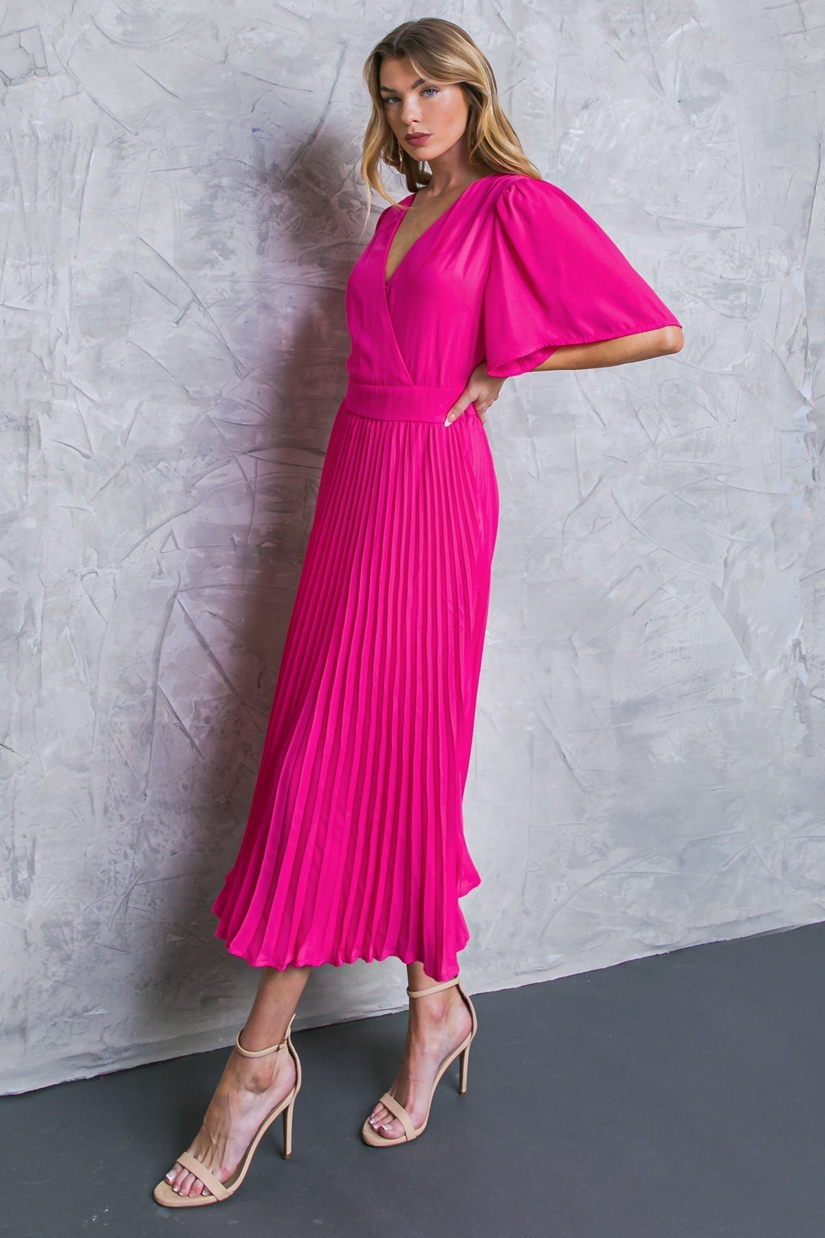 TOO CHIC WOVEN MIDI DRESS Flying Tomato