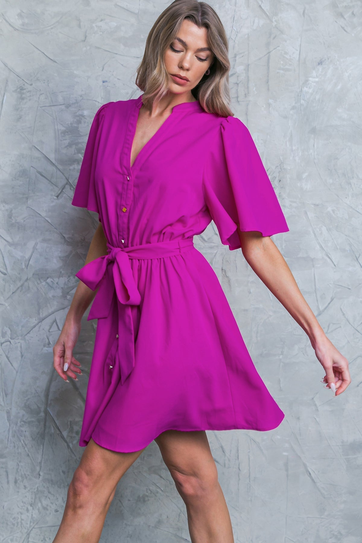 SPEAK NOW WOVEN MINI DRESS Flying Tomato