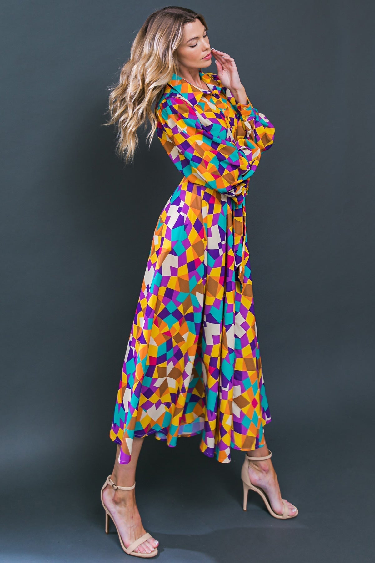 CHANGE IN THE AIR WOVEN MIDI DRESS Flying Tomato