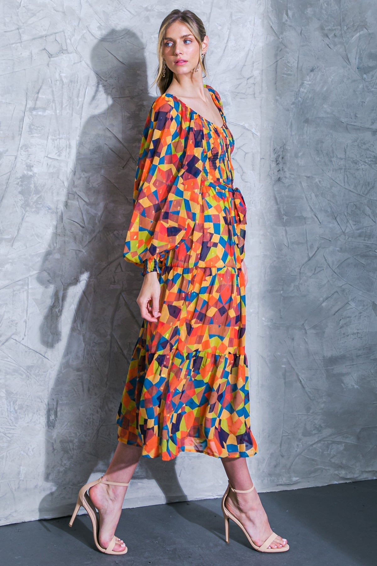 NOTHING WAS THE SAME WOVEN MIDI DRESS Flying Tomato