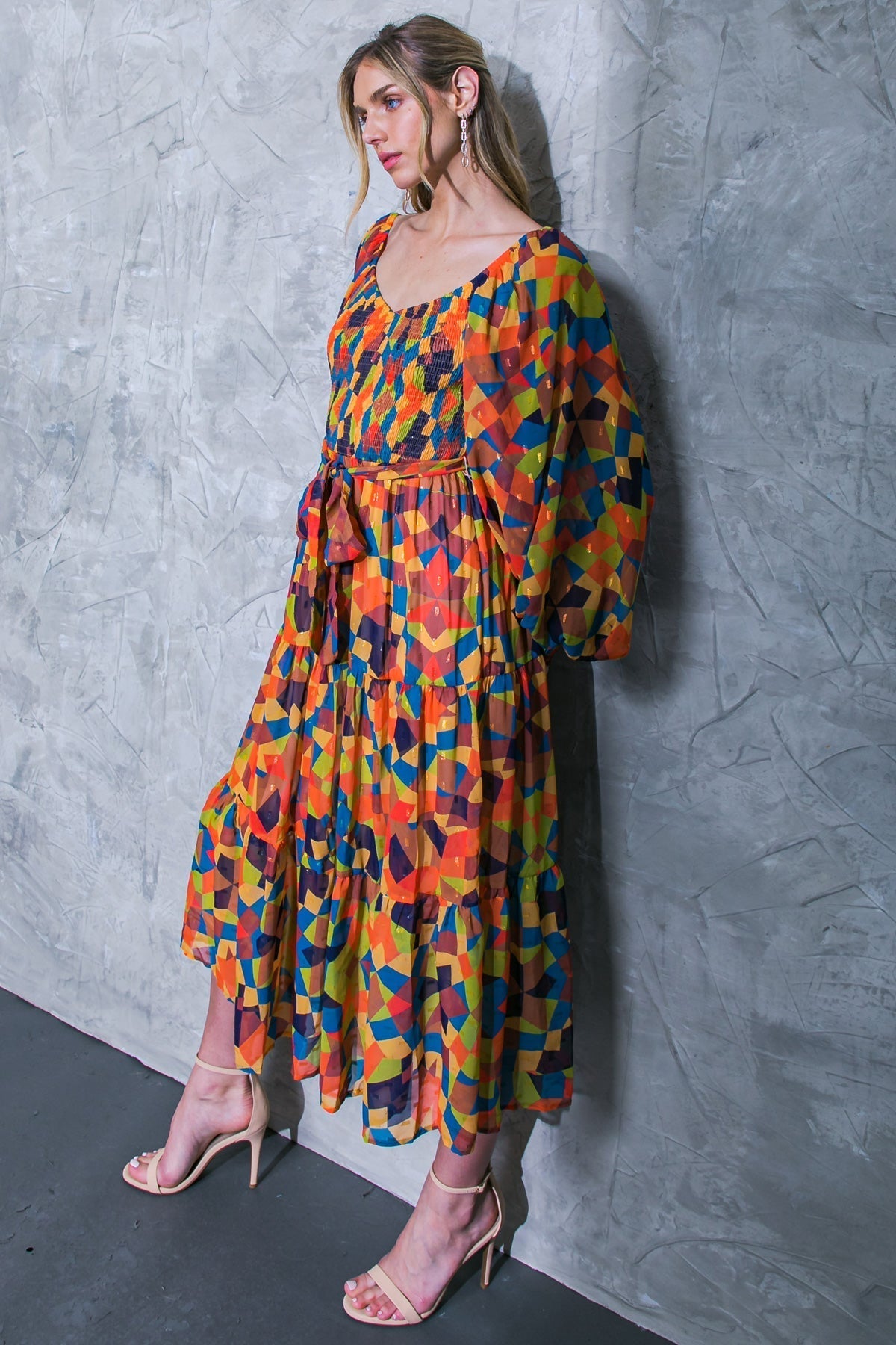NOTHING WAS THE SAME WOVEN MIDI DRESS Flying Tomato