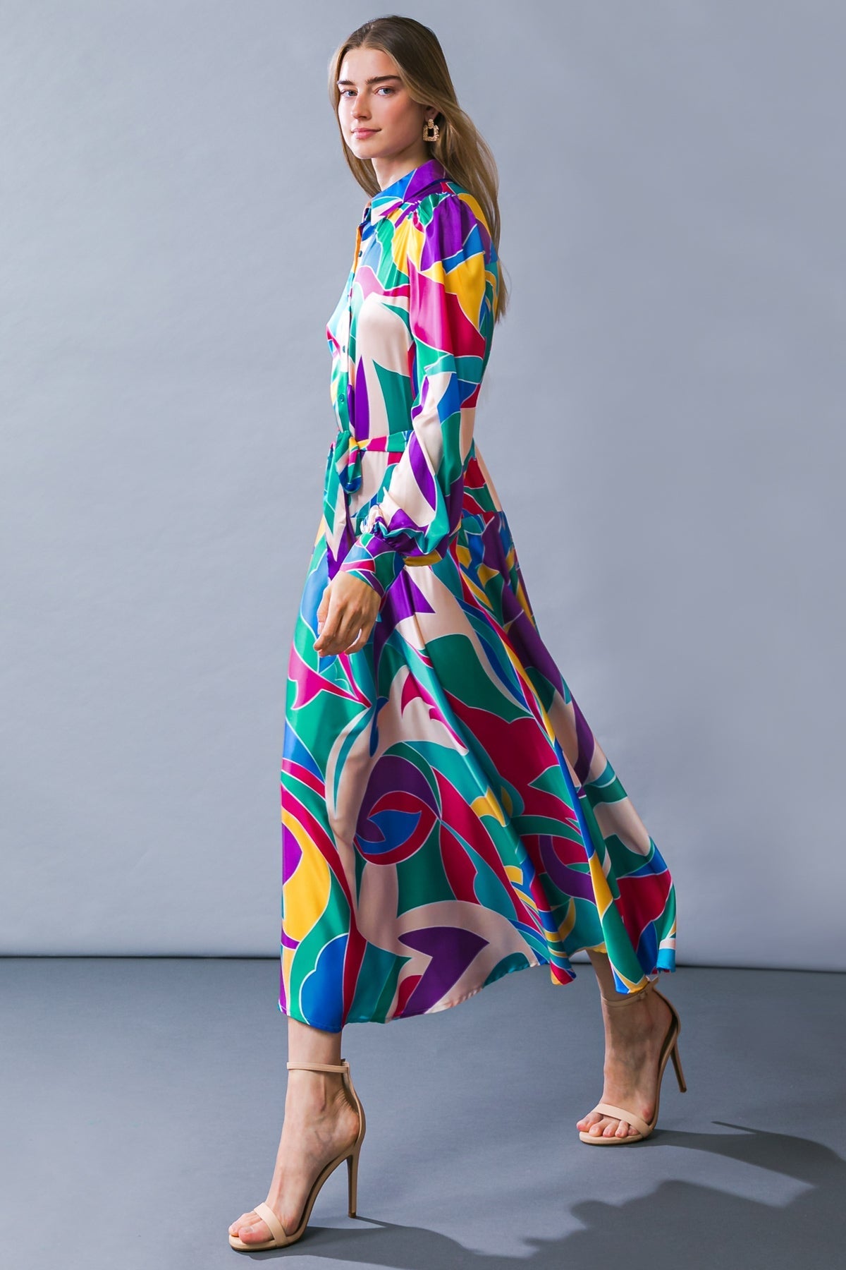 FOCUSED ON PRIORITIES WOVEN MIDI DRESS Flying Tomato