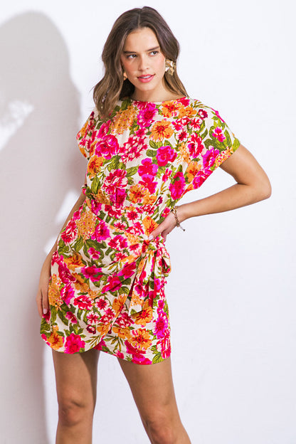 BRIGHT DAYS AHEAD WOVEN MINI DRESS