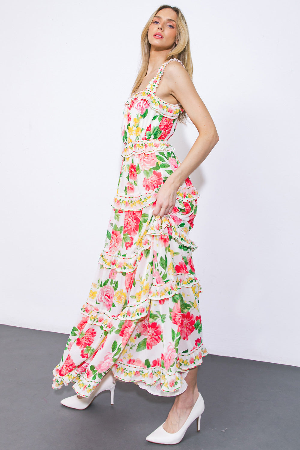 PULLING HEARTSTRINGS WOVEN MAXI DRESS Flying Tomato