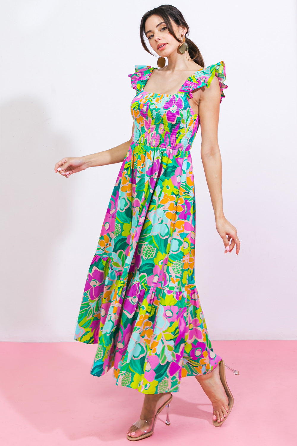 LOVE HAZE WOVEN MIDI DRESS Flying Tomato