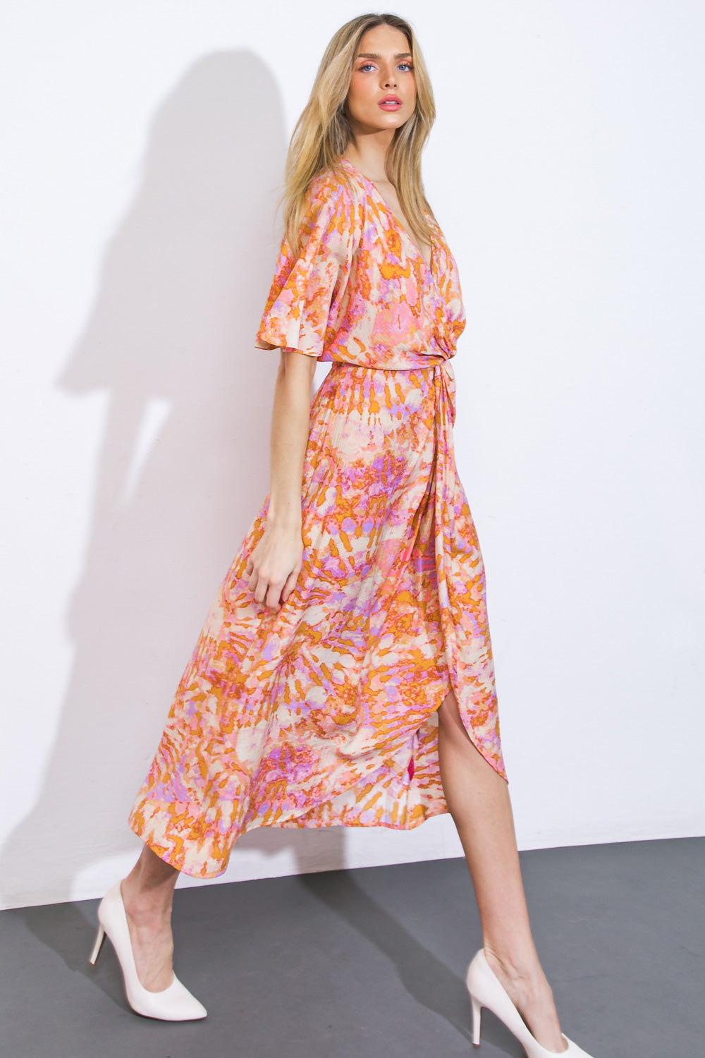 MOST WONDERFUL TIME WOVEN MIDI DRESS Flying Tomato